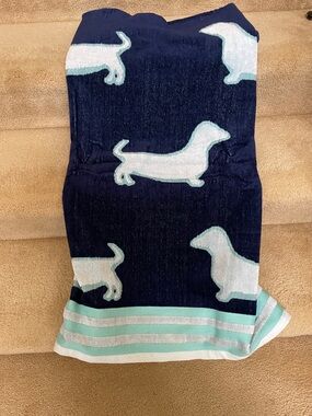 Navy Blue Dachshund oversized, beach towel